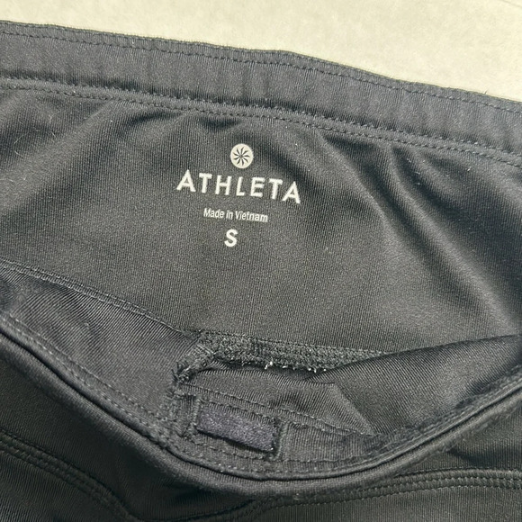 Athleta Womens Size Small Black Mesh Cropped Leggings Gym Running Activewear - Picture 4 of 9